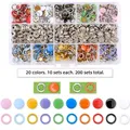 Kit boutons pression et œillets pour cuir – Couleur Mix 200 set