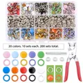 Kit boutons pression et œillets pour cuir – Couleur Mix 200set x tools