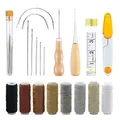 Kit complet outils cuir poinçon couture aiguille et fournitures – 5