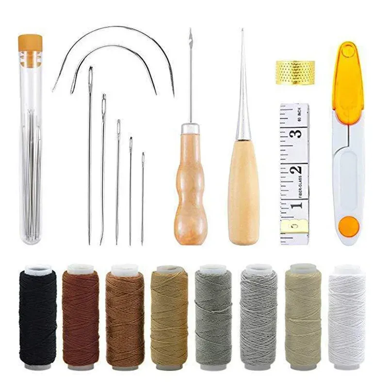 Kit complet outils cuir poinçon couture aiguille et fournitures
