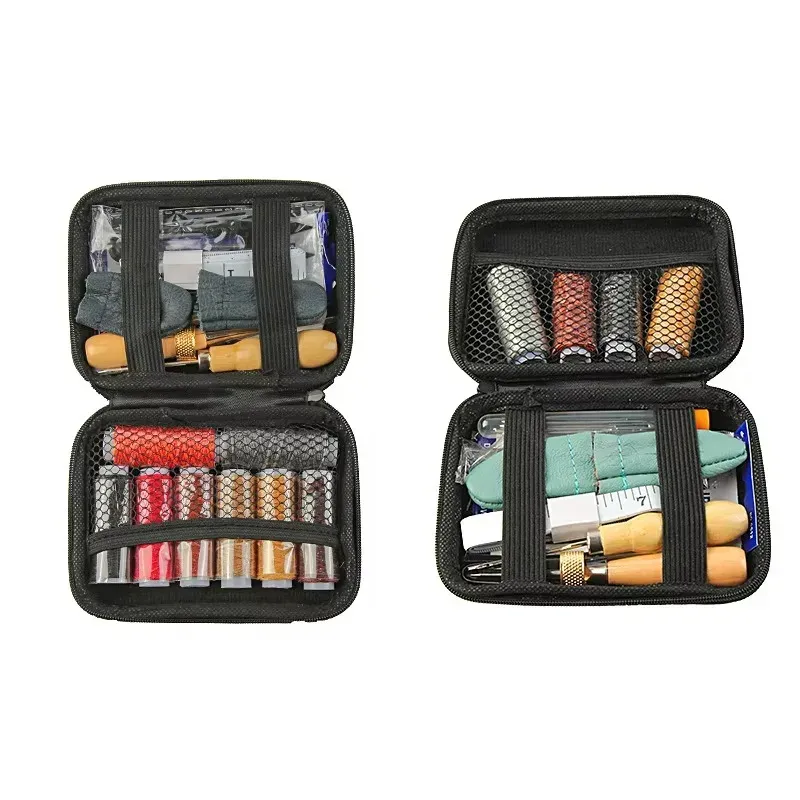 Kit couture cuir 28 à 32 pièces avec fil et aiguilles