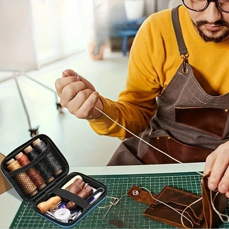 Kit couture cuir 28 à 32 pièces avec fil et aiguilles