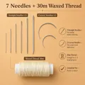 Kit couture cuir 7 pièces fil ciré aiguilles – 2