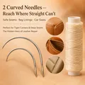 Kit couture cuir 7 pièces fil ciré aiguilles – 3