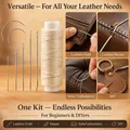 Kit couture cuir 7 pièces fil ciré aiguilles – 5