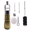 Kit couture cuir aiguille fil cire pour maroquinerie – Couleur kaki foncé (02)