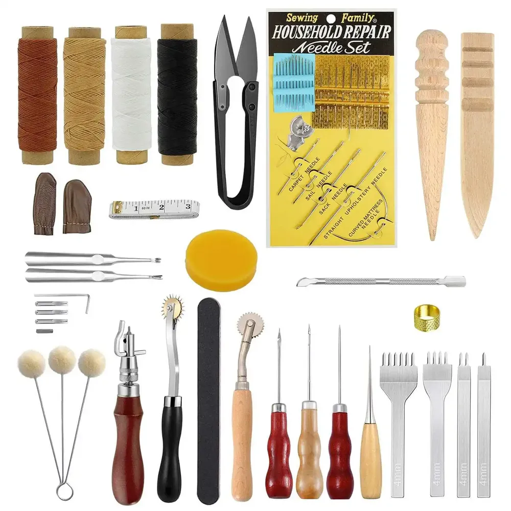 Kit couture cuir aiguilles fil outils pour chaussures et canapés