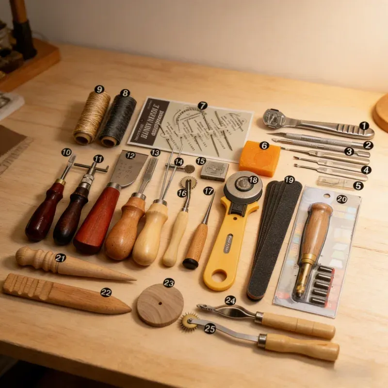 Kit couture cuir aiguilles fil outils pour chaussures et canapés