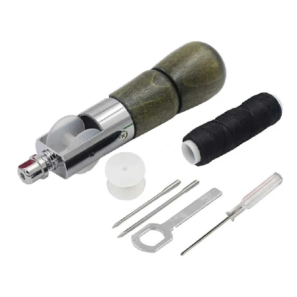 Kit couture cuir avec aiguille et fil, machine manuelle