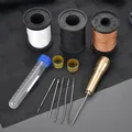 Kit couture cuir avec poinçon, fil ciré et aiguilles – 1