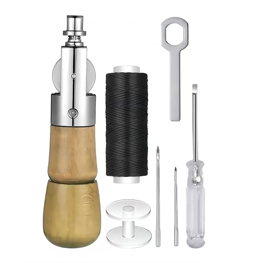 Kit couture cuir débutant avec fil ciré et aiguille