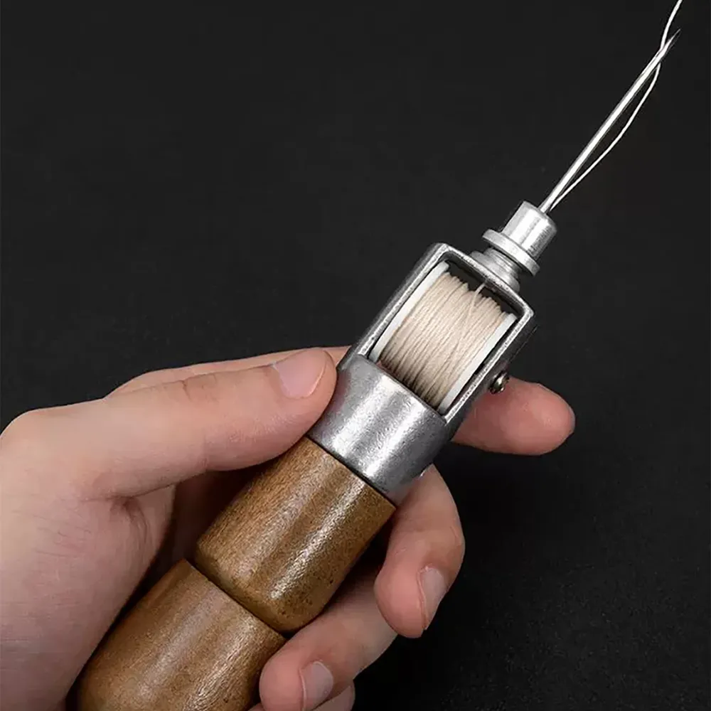 Kit couture cuir débutant avec fil ciré et aiguille
