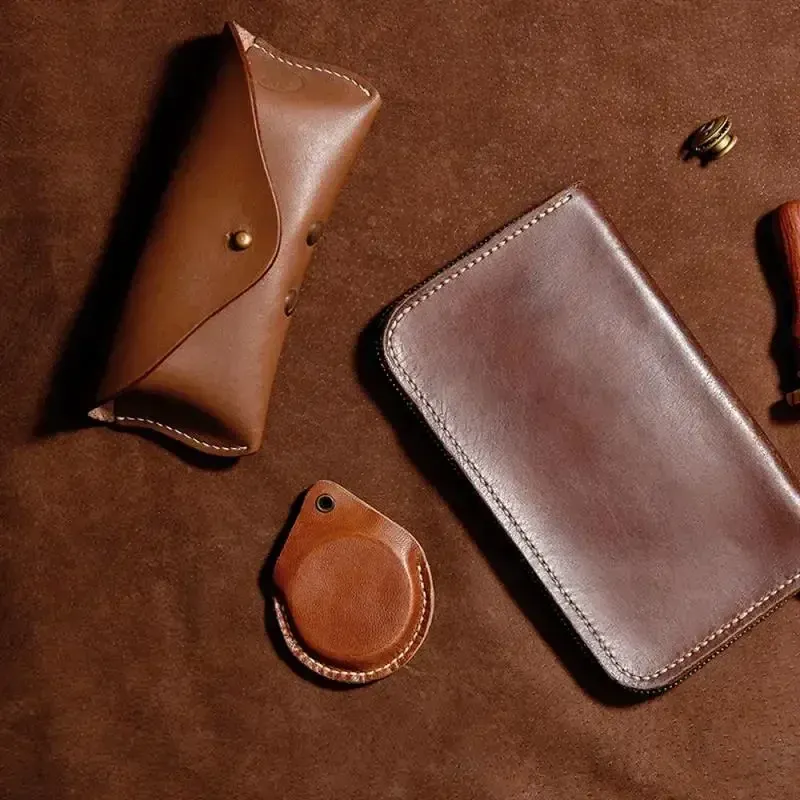 Kit couture cuir DIY avec aiguille et manche cuivre