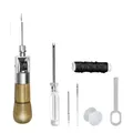 Kit couture cuir DIY avec fil ciré et aiguilles – Couleur G02