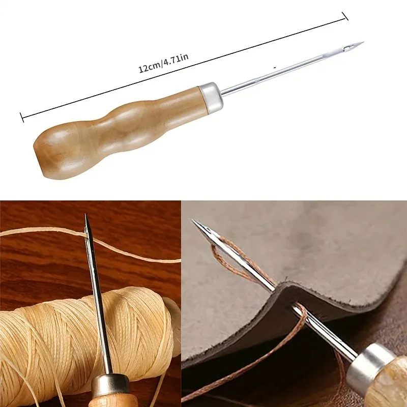 Kit couture cuir fil cire aiguilles pour débutant broderie