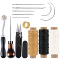 Kit couture cuir poinçon fil ciré aiguilles – Couleur D SET
