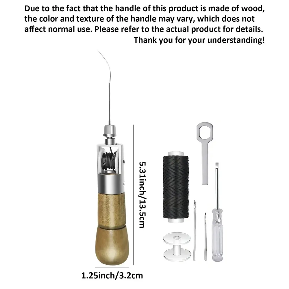 Kit couture cuir professionnel aiguilles fil cire pour artisanat