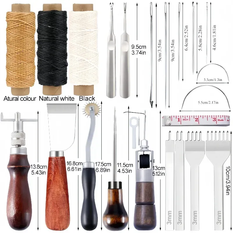 Kit couture cuir professionnel outils sculpture et poinçonnage
