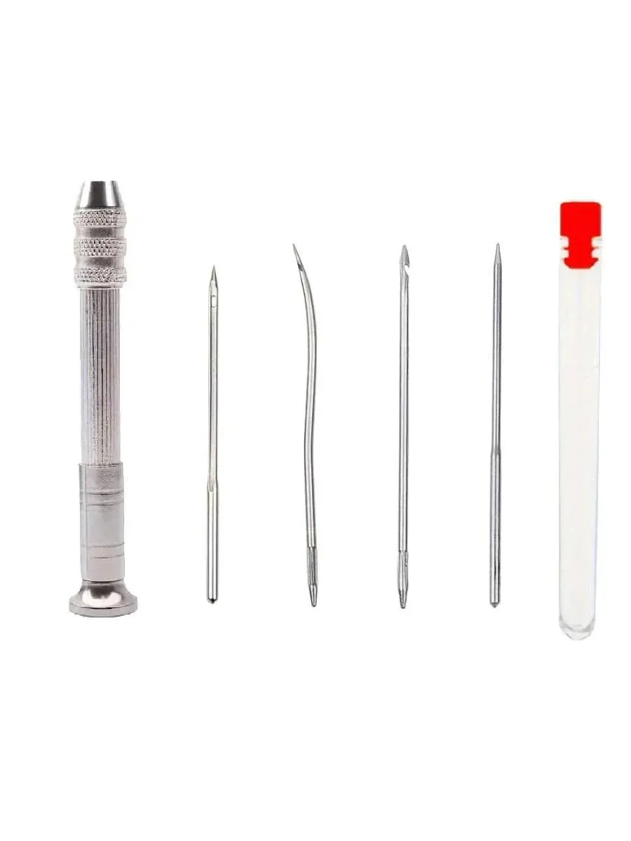 Kit d'aiguilles cuir avec poinçon et 4 aiguilles pour couture
