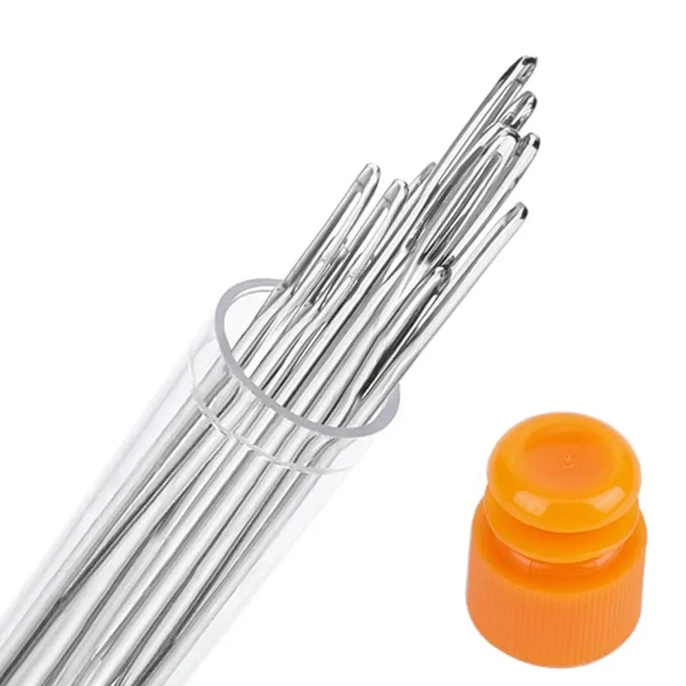 Kit d'aiguilles cuir gros œil 9 à 18 pièces fil acier
