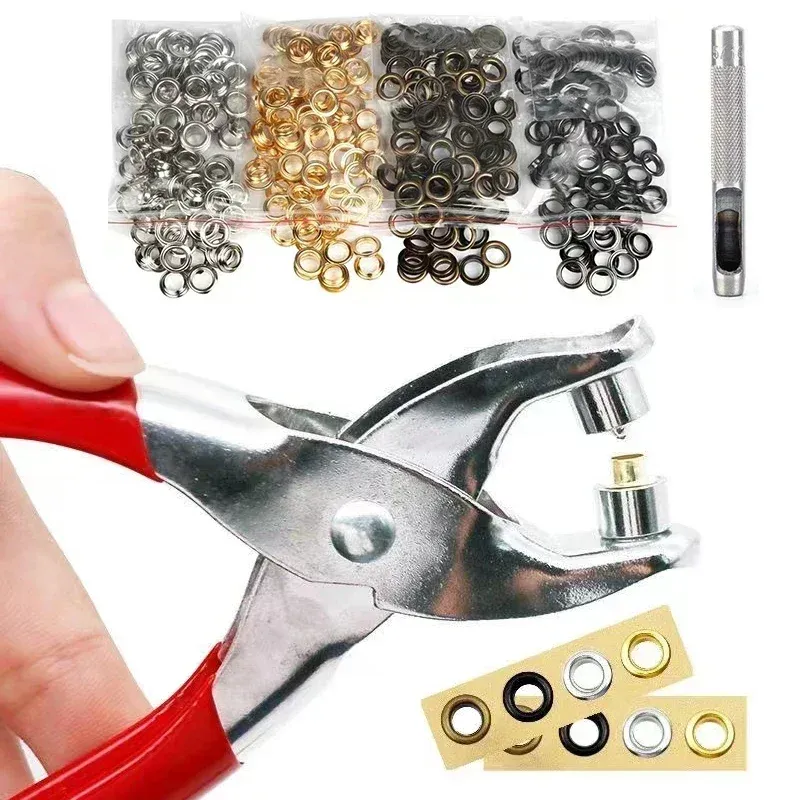 Kit d'œillets avec pince et 100 œillets 4 mm