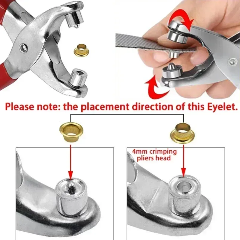 Kit d'œillets avec pince et 100 œillets 4 mm