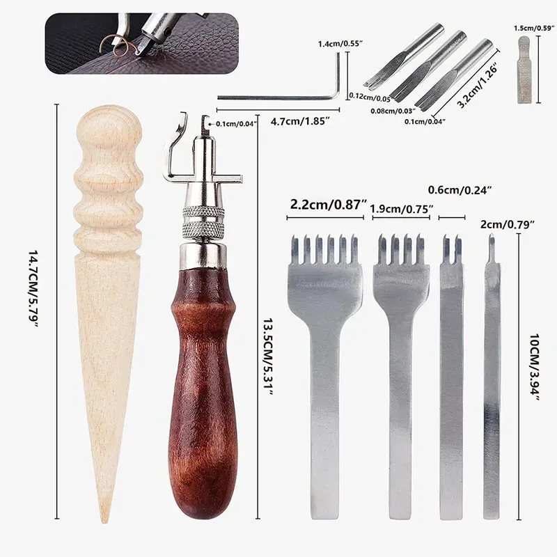 Kit d'outils pour rainurer et chanfreiner le cuir