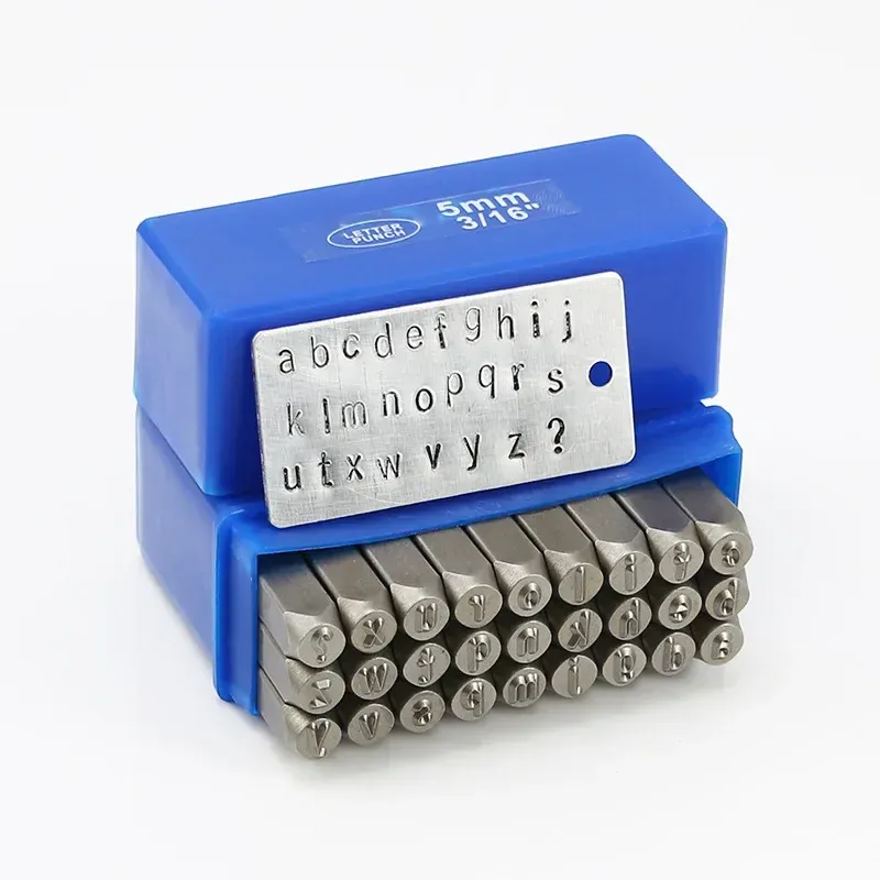 Kit de 27 poinçons alphabet et chiffres pour cuir