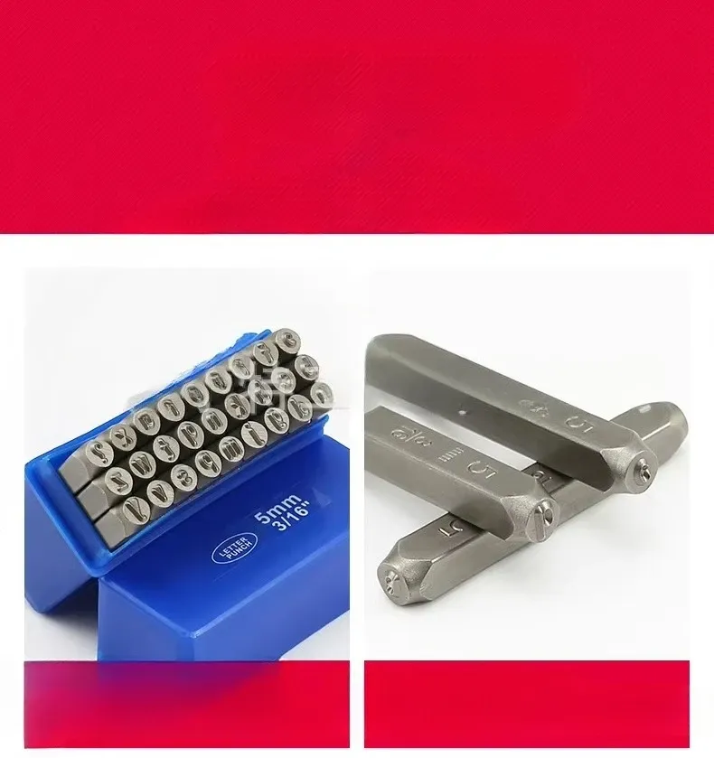 Kit de 27 poinçons alphabet et chiffres pour cuir