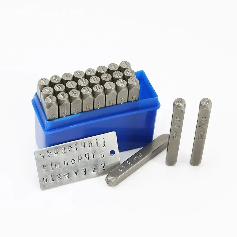 Kit de 27 poinçons alphabet et chiffres pour cuir