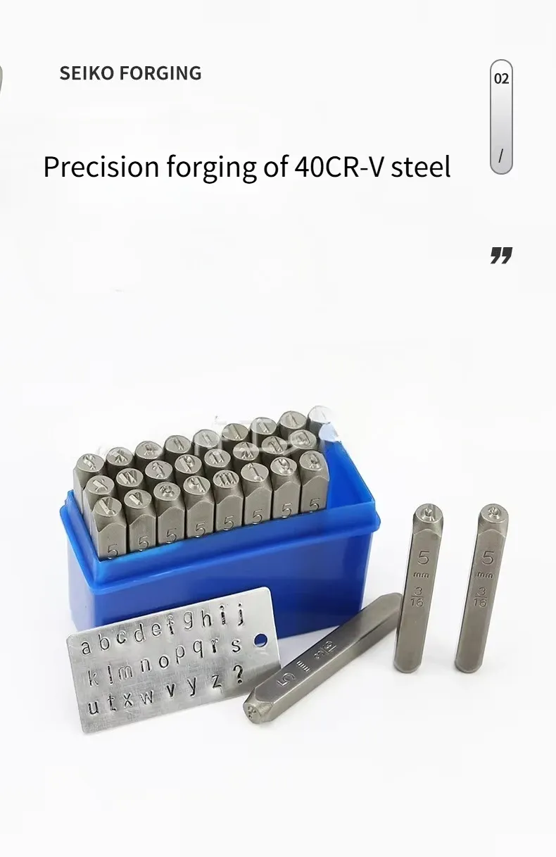Kit de 27 poinçons alphabet et chiffres pour cuir