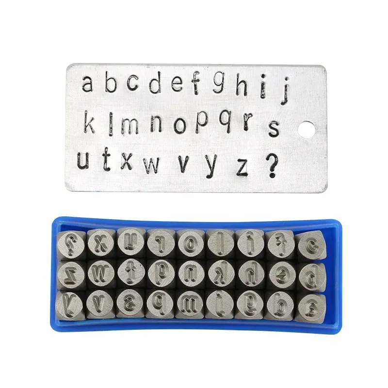 Kit de 27 poinçons alphabet et chiffres pour cuir