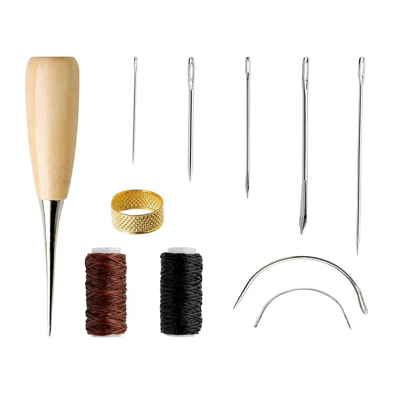 Kit de couture cuir 10 à 11 pièces pour réparation et bricolage