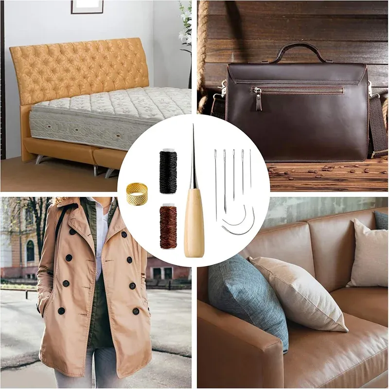 Kit de couture cuir 10 à 11 pièces pour réparation et bricolage