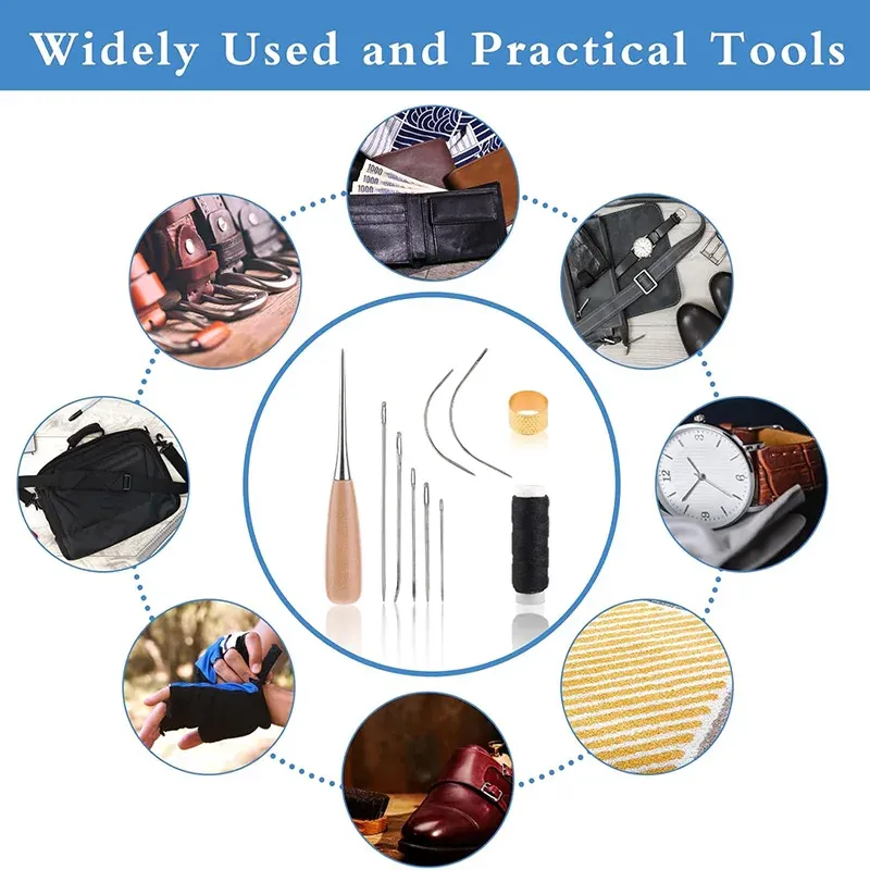 Kit de couture cuir 10 à 11 pièces pour réparation et bricolage