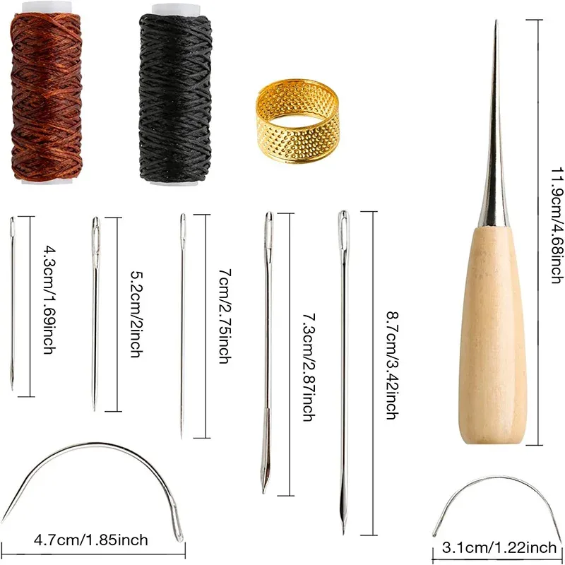 Kit de couture cuir 10 à 11 pièces pour réparation et bricolage