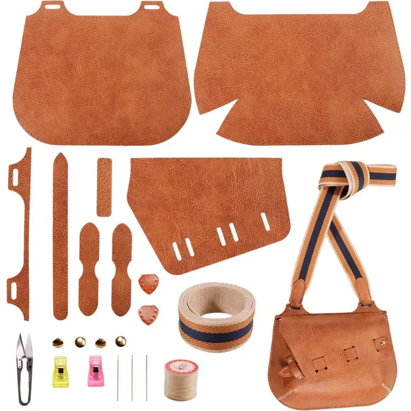 Kit fabrication sac bandoulière cuir similicuir et outils