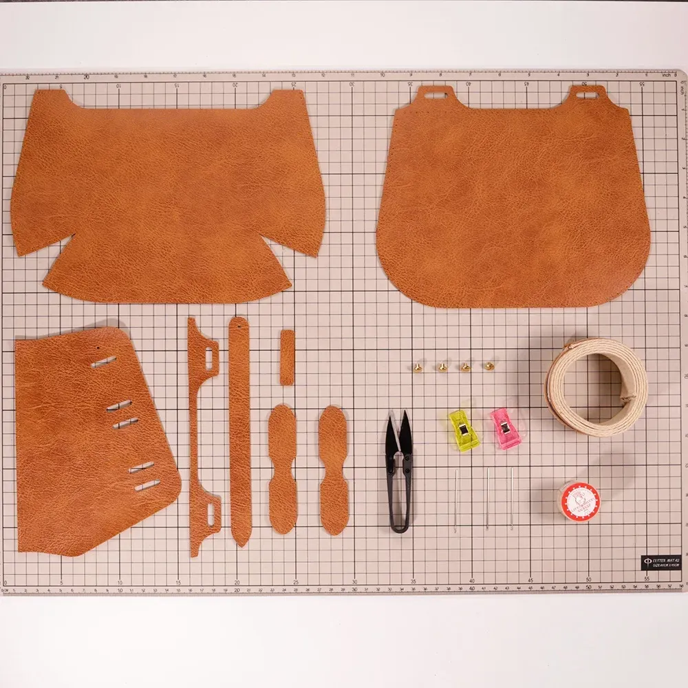 Kit fabrication sac bandoulière cuir similicuir et outils