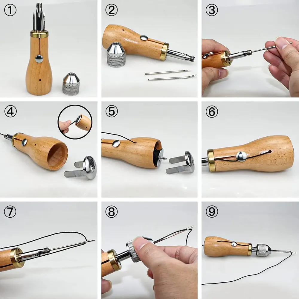 Kit fil poinçon cuir machine à coudre manuelle pour artisanat