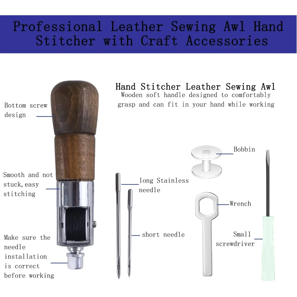 Kit fil poinçon cuir machine à coudre manuelle pour artisanat