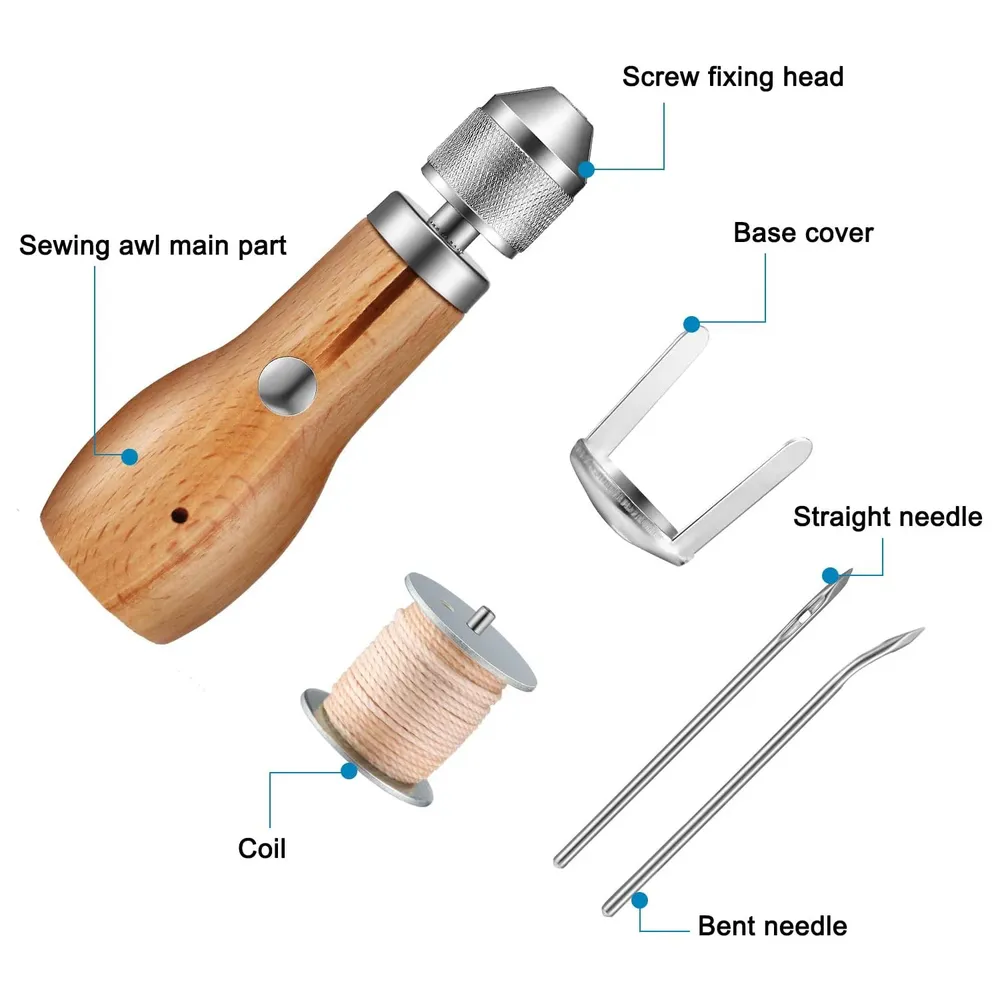 Kit fil poinçon cuir machine à coudre manuelle pour artisanat