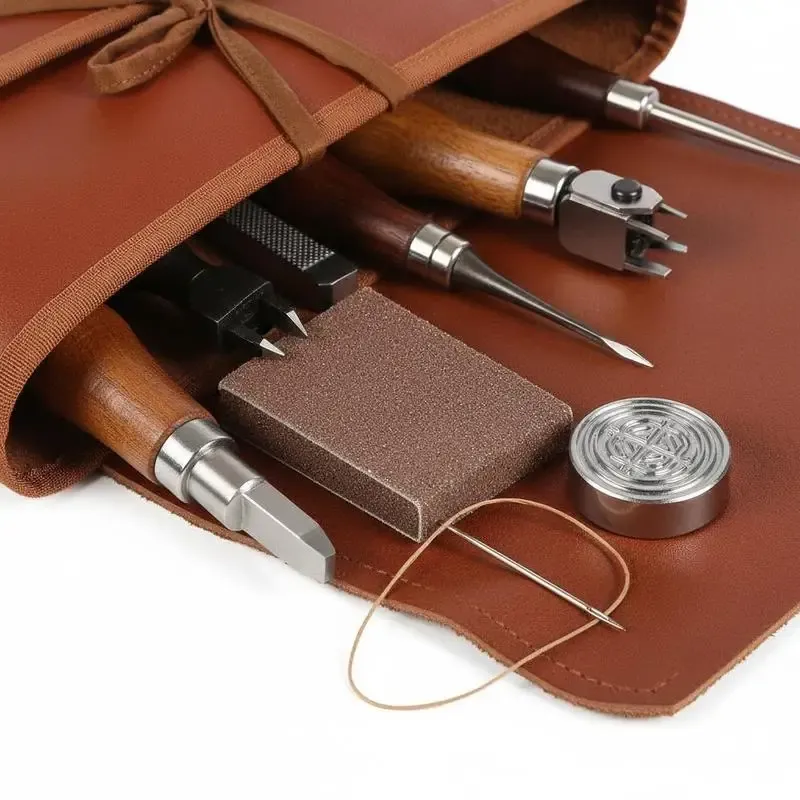 Kit outils cuir 72 pièces avec sac de rangement portable