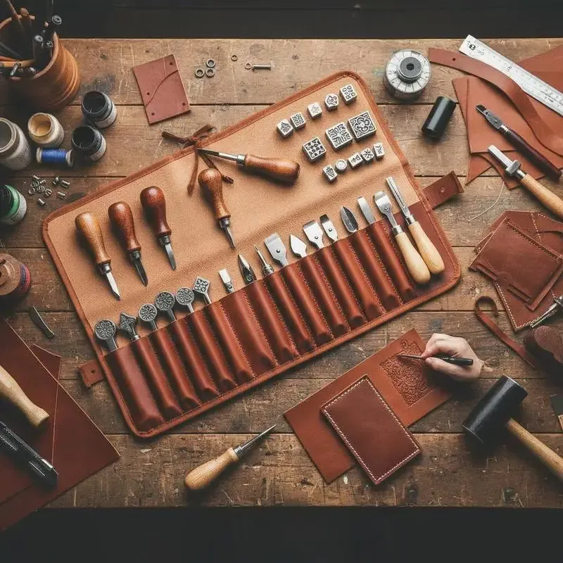 Kit outils cuir 92 pièces avec sac de rangement portable