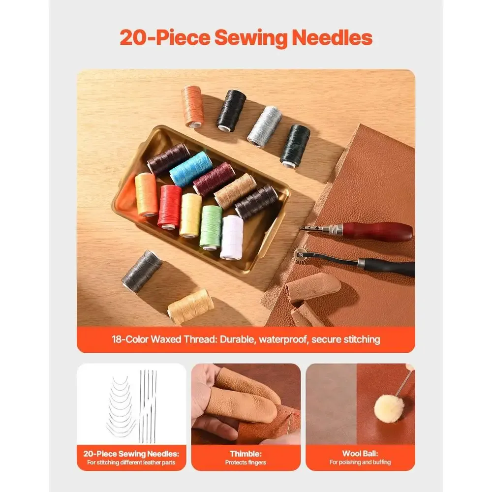 Kit outils cuir 92 pièces avec sac de rangement portable