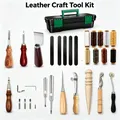 Kit outils cuir boîte rangement fil poinçonnage sculpture débutants – 1