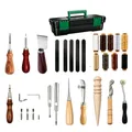 Kit outils cuir boîte rangement fil poinçonnage sculpture débutants – Couleur suit