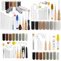 Kit outils cuir fil cire aiguilles poinçon pour maroquinerie – 1