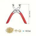 Kit pinces à œillets 1/4 pouce pour cuir et tissu – Couleur red