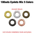 Kit pinces à œillets 4 mm pour artisanat du cuir – Couleur Mix 5 Colors