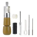 Kit pointe couteau cuir manche bois 45 à 54 mm fil cire – Couleur kaki foncé